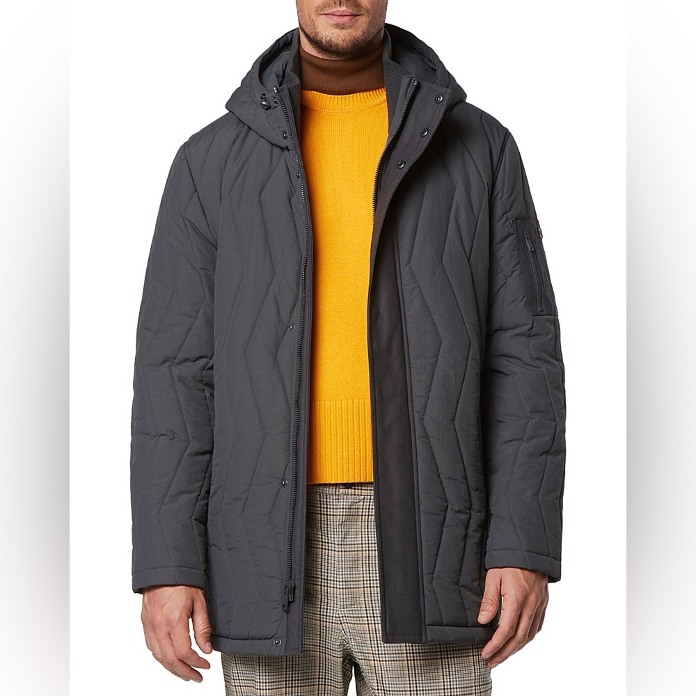 Andrew Marc Men's Charcoal Puffer Coat